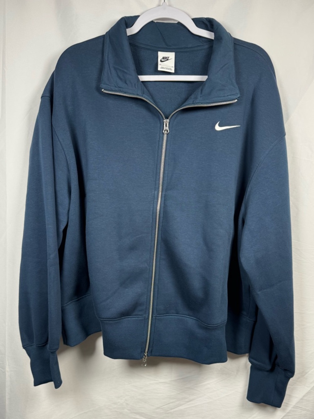 Nike Women's Collared Zip-Up Swoosh Jacket Armory Navy 2X